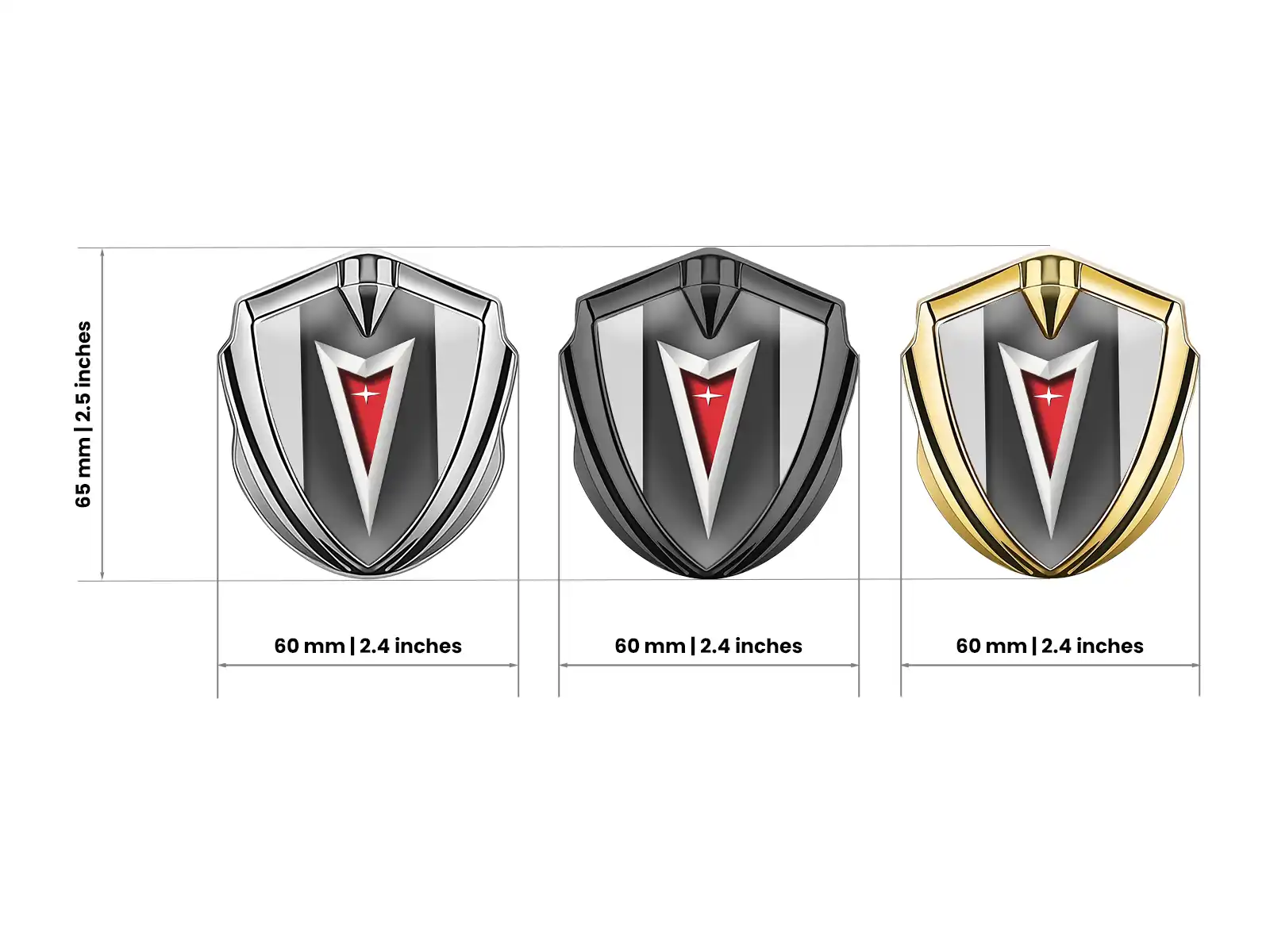 Pontiac Emblem Silicon Badge Tuning Style Shiny Top